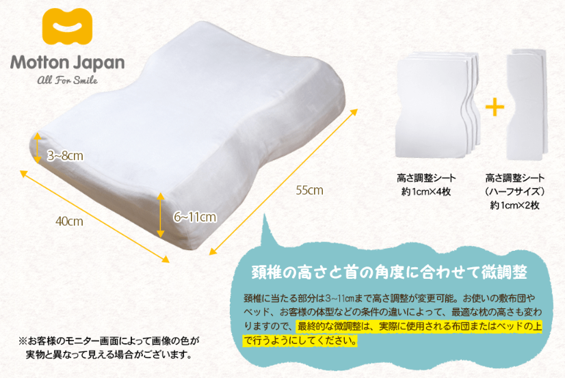 モットン枕のサイズ